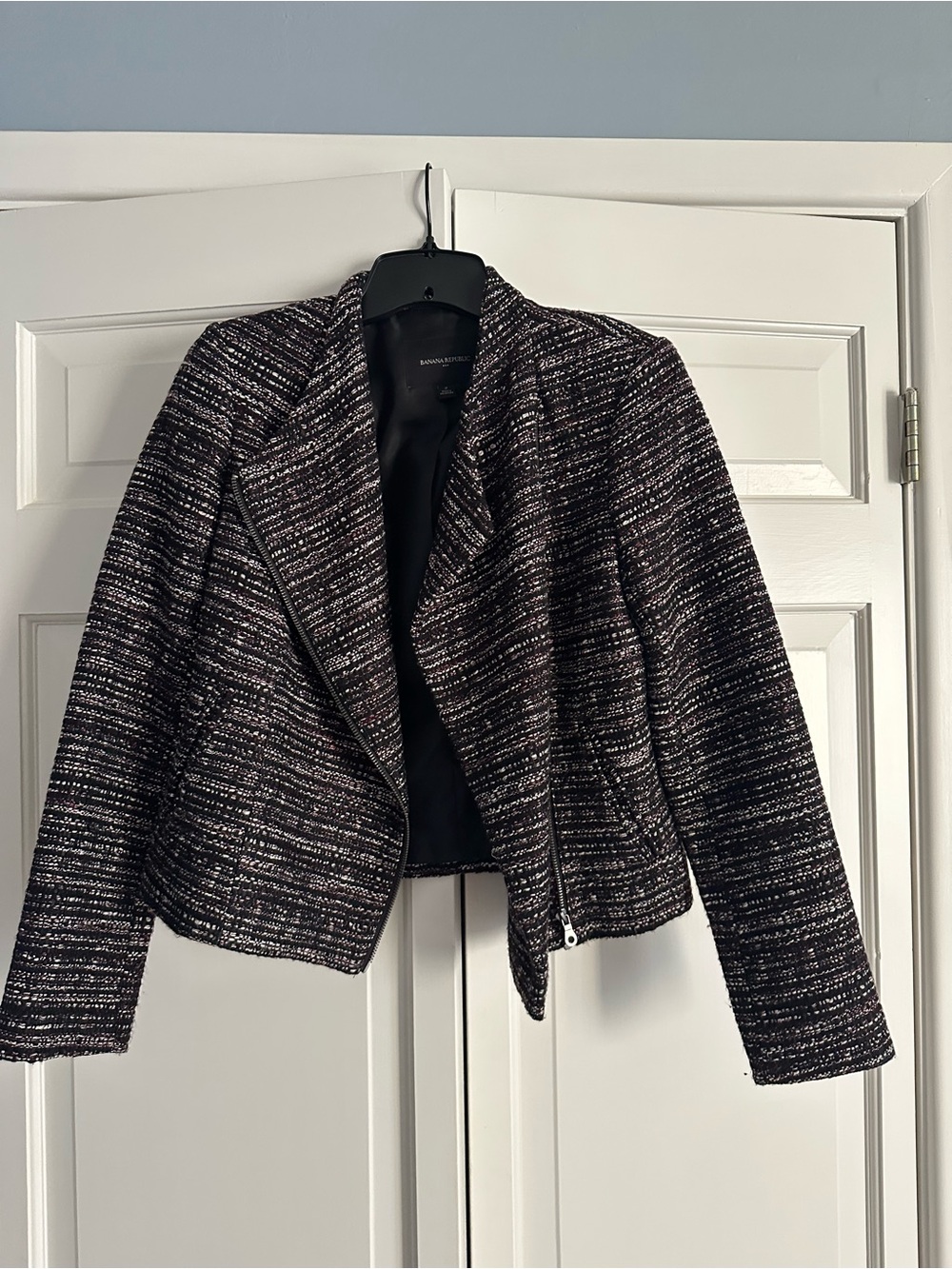 Banana Republic Black & White Tweed Blazer Jacket